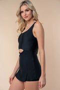 White Birch Full Size Sleeveless Tie Back Performance Knit Swim Dress - Velora Luxury Fashion
