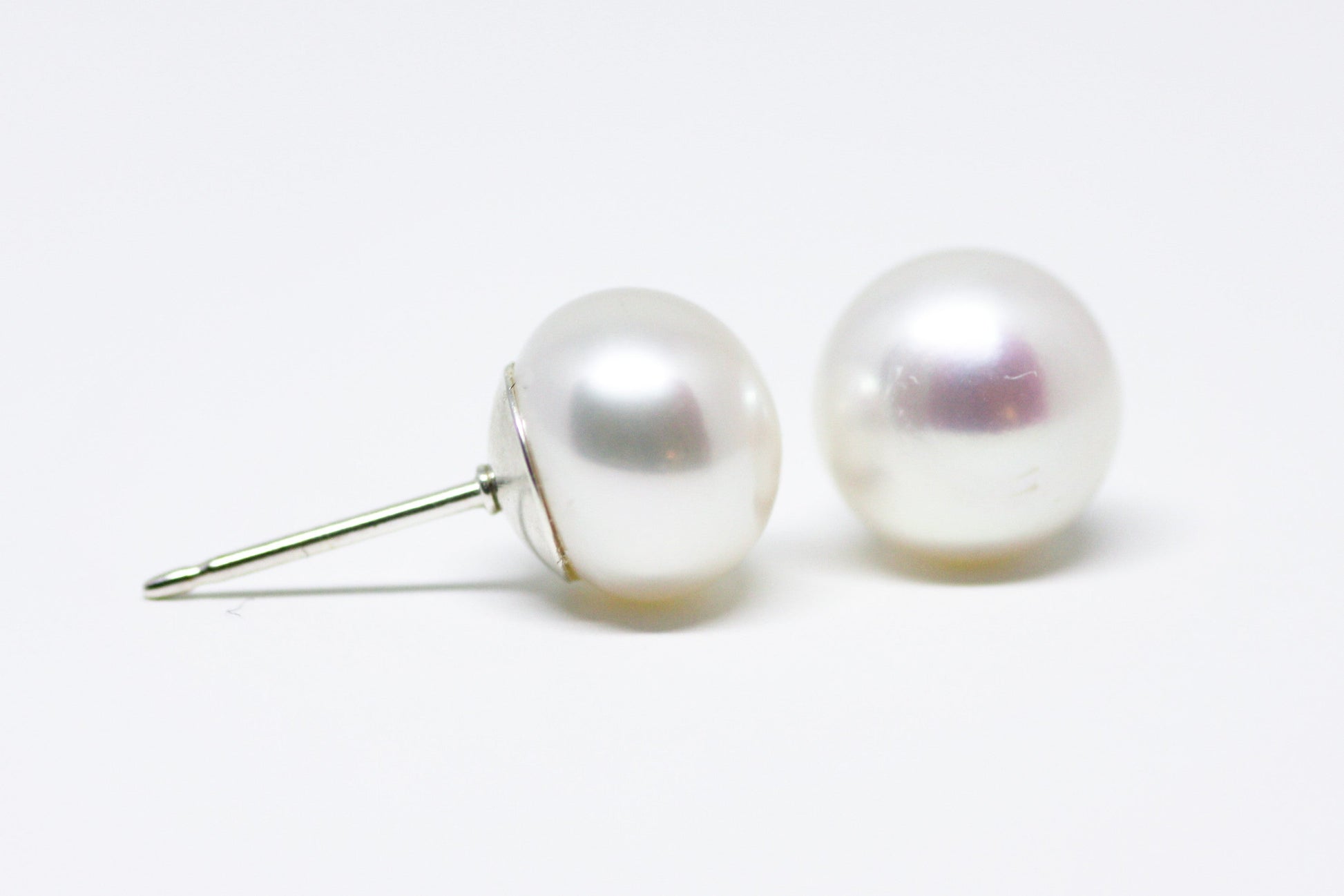 White Pearl Stud Earrings 8mm - Velora Luxury Fashion