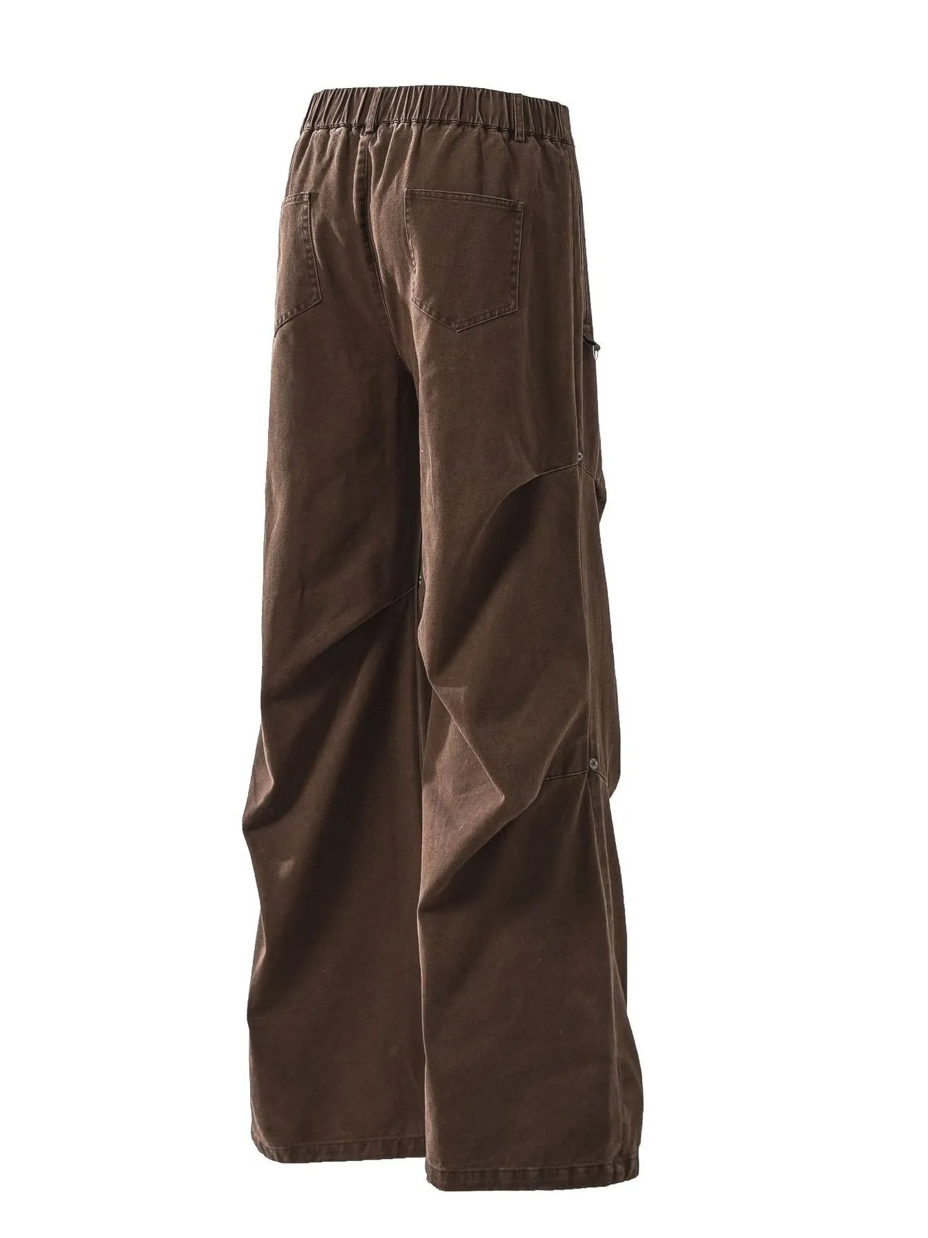 Wide-Leg Cargo Pants with Unique Curved Seam Design - Velora