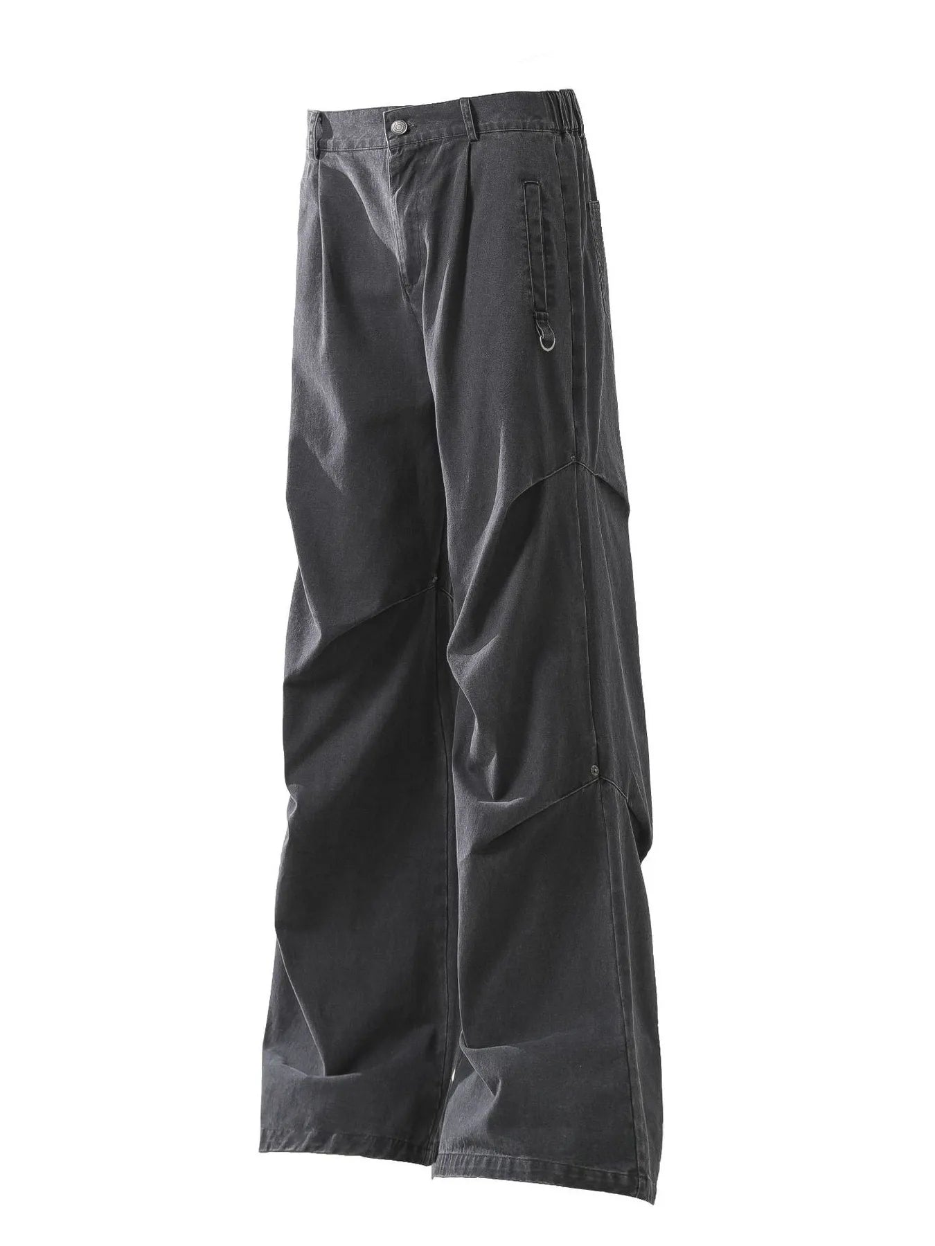 Wide-Leg Cargo Pants with Unique Curved Seam Design - Velora