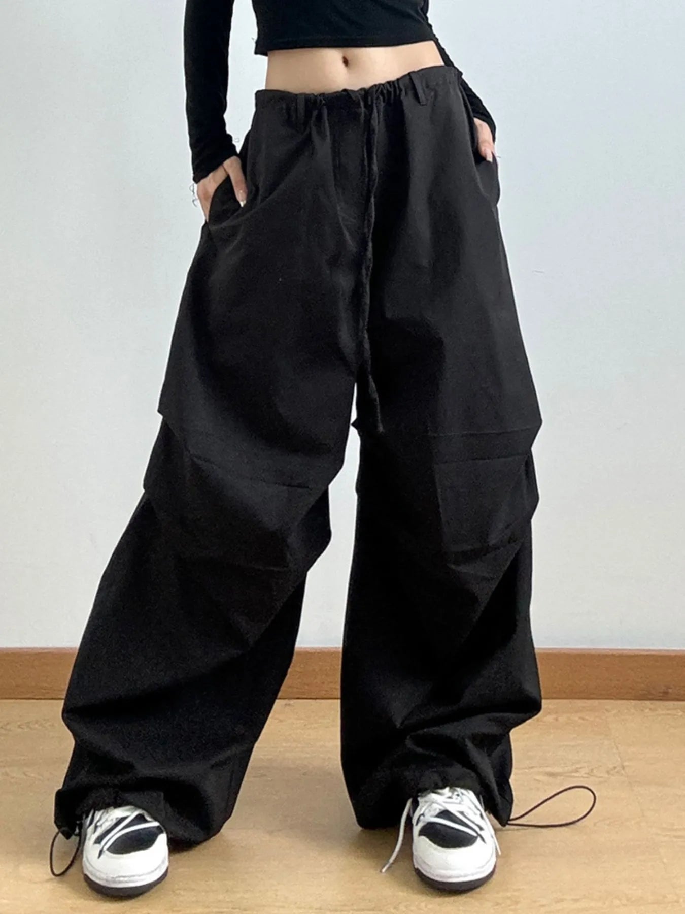 Wide Leg Casual Drawstring Pants - Velora Luxury Fashion