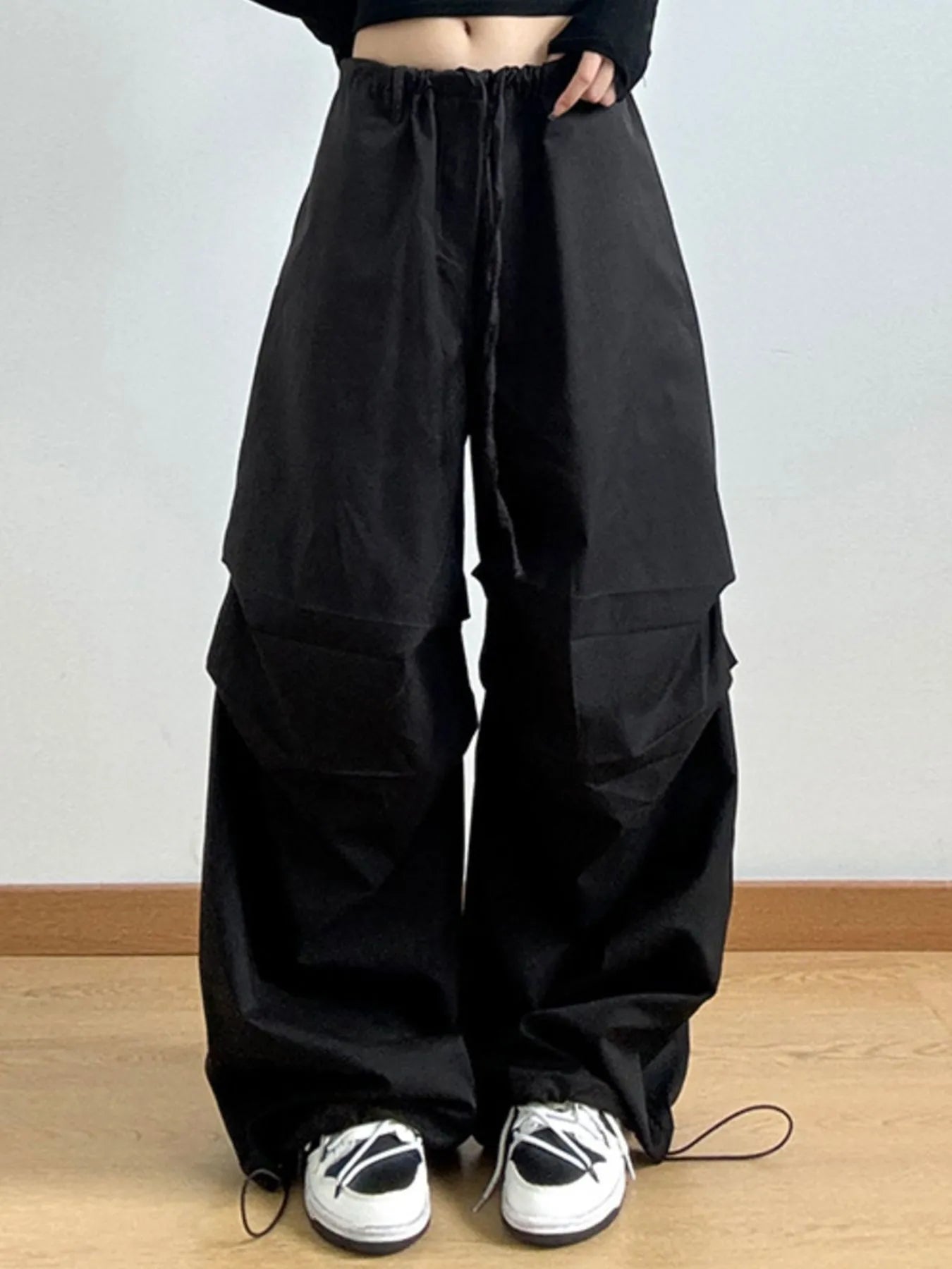 Wide Leg Casual Drawstring Pants - Velora Luxury Fashion