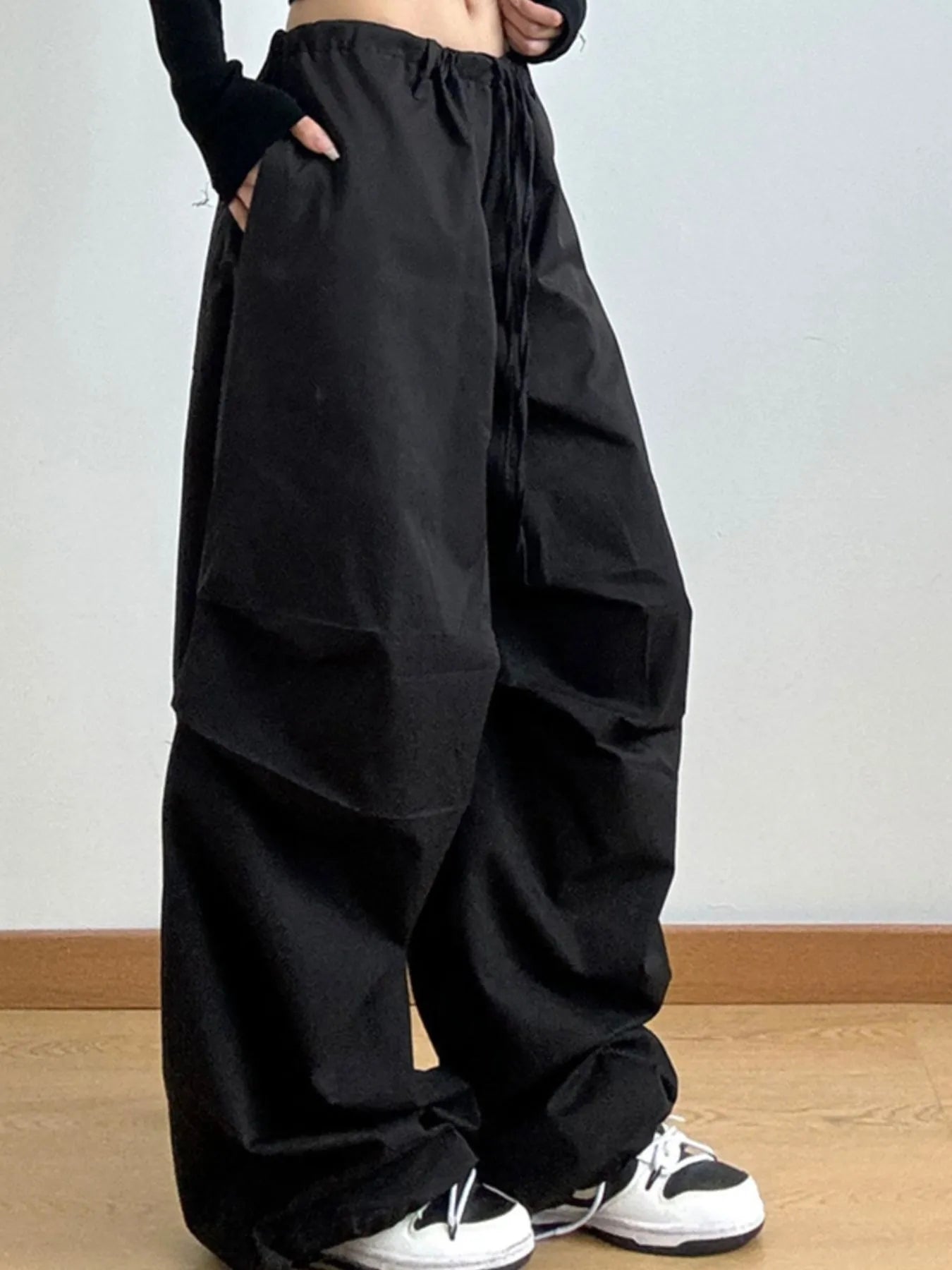 Wide Leg Casual Drawstring Pants - Velora Luxury Fashion