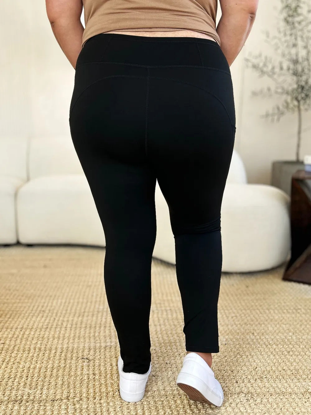 Wide Waistband Sports Leggings - Velora Luxury Fashion