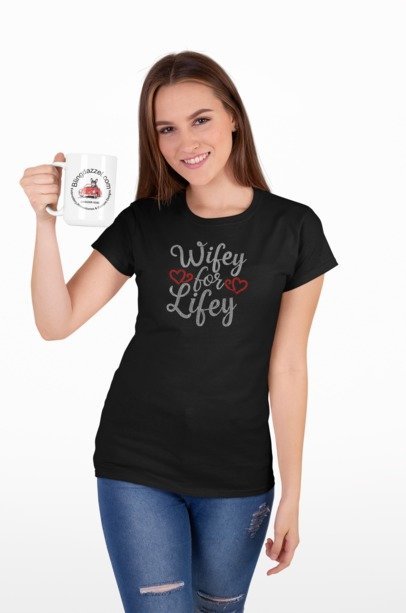 Wifey for Lifey Rhinestone Shirt – Newlywed Sparkle Bling Tee | Blingdazzel