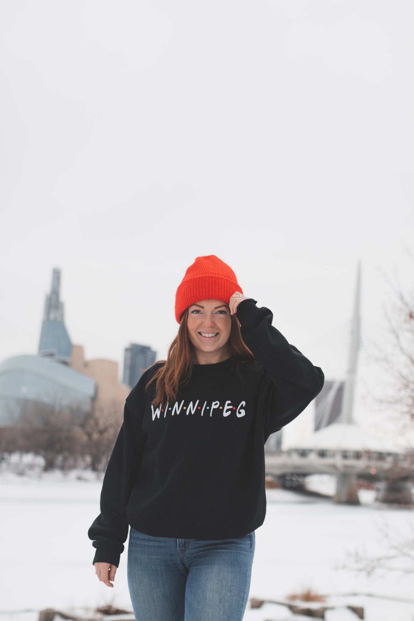 Winnipeg Friends Black Crewneck - Velora Luxury Fashion
