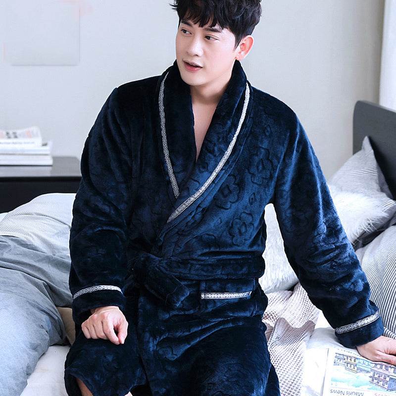Coral Dressing Gown – Luxurious Thick Rabbit Fur Pajamas for Men EX-STOCK Canada