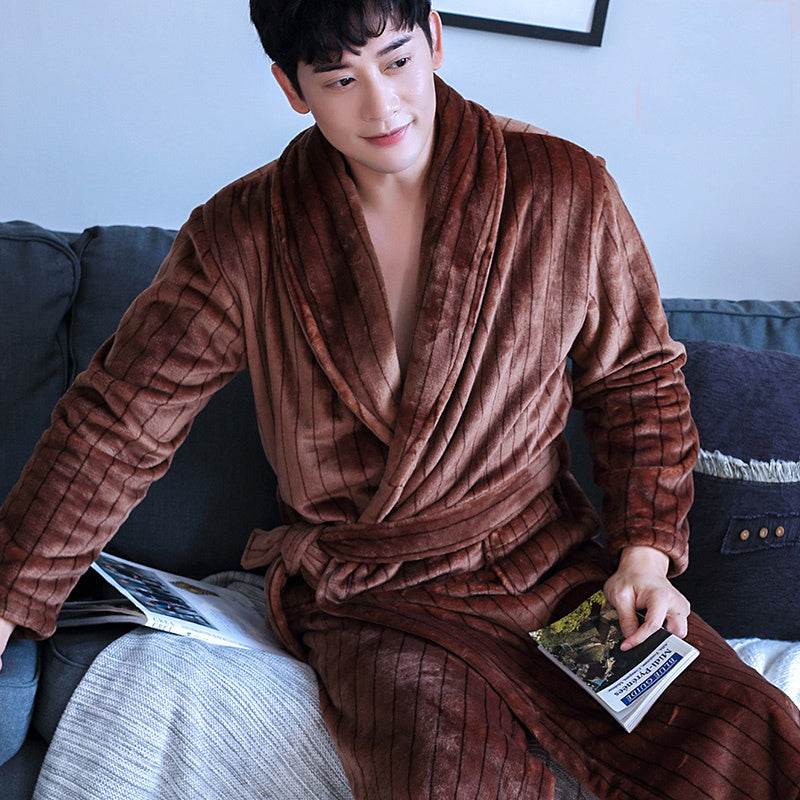 Coral Dressing Gown – Luxurious Thick Rabbit Fur Pajamas for Men EX-STOCK Canada