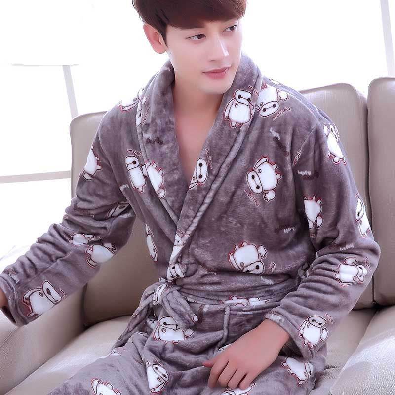 Coral Dressing Gown – Luxurious Thick Rabbit Fur Pajamas for Men EX-STOCK Canada