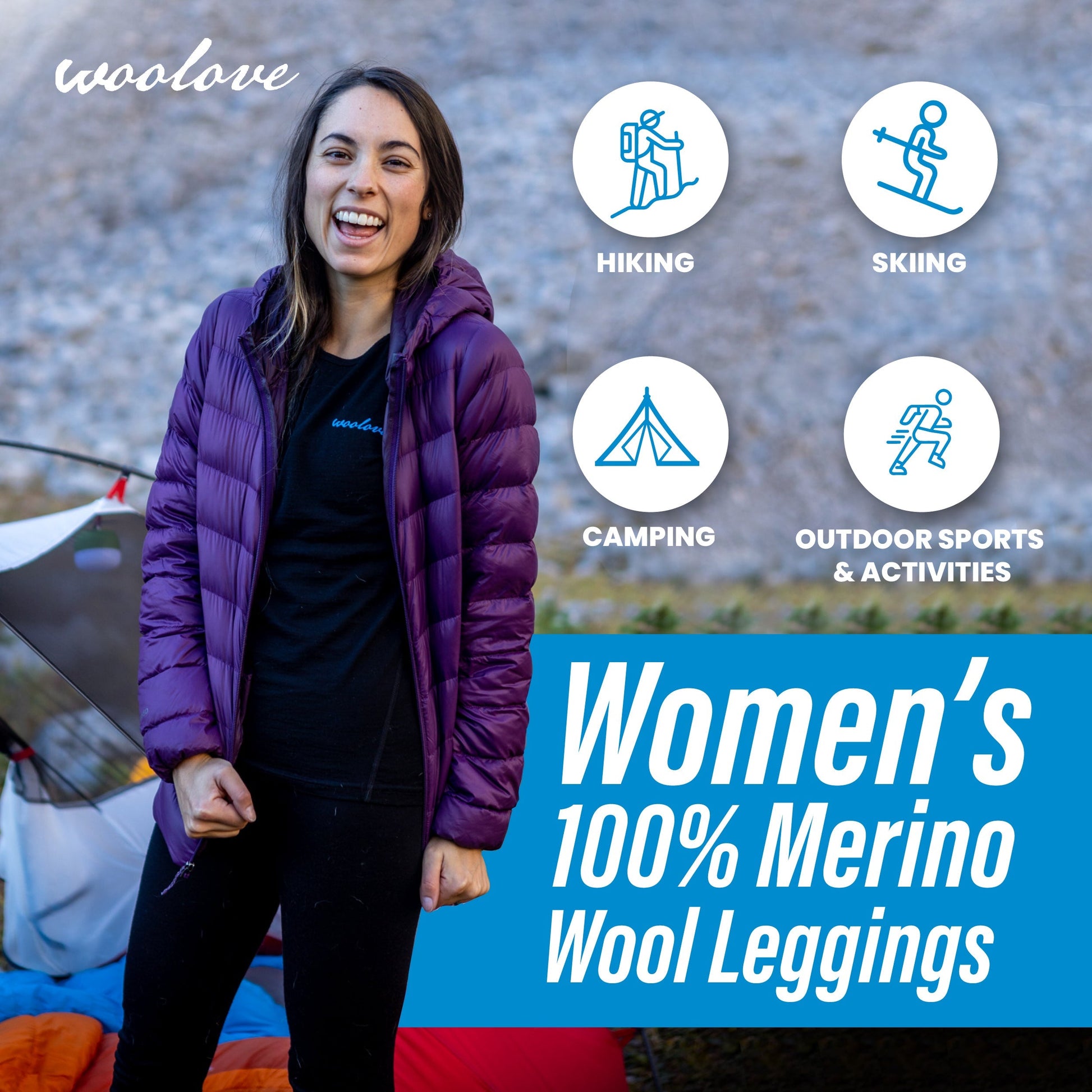 Women's 100% Merino Wool Long Underwear Base Layer Leggings 190 GSM - Midweight - Velora Luxury Fashion