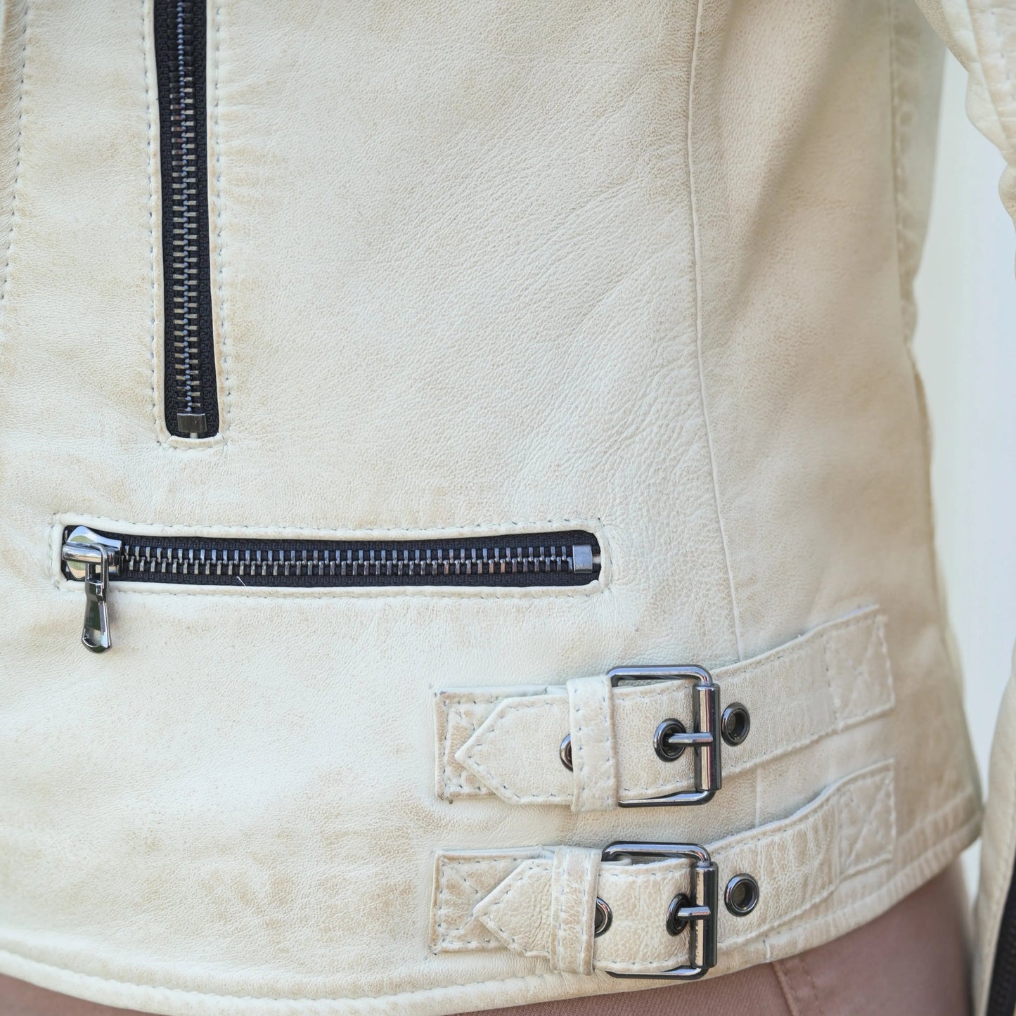Women's Biker Look Sheep Leather Jacket - Velora Luxury Fashion