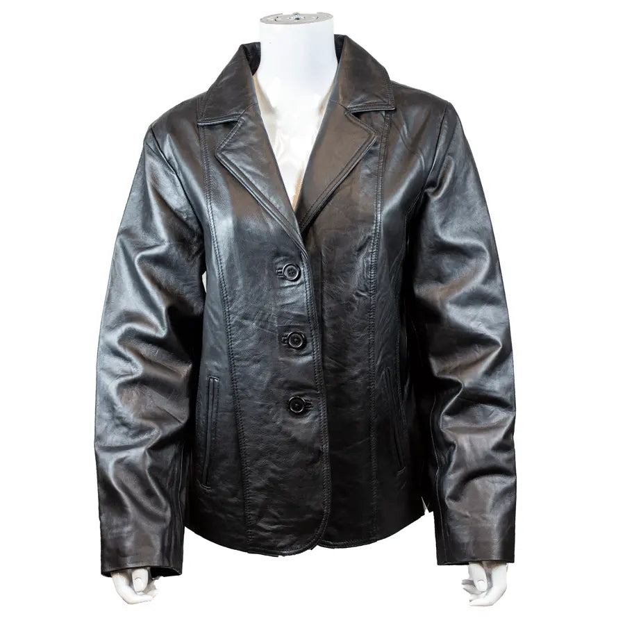 Women's Blazer Stitched Leather Jacket - Velora Luxury Fashion