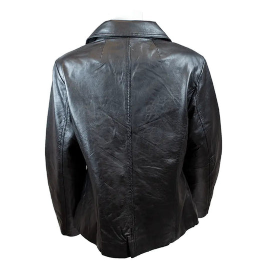 Women's Blazer Stitched Leather Jacket - Velora Luxury Fashion