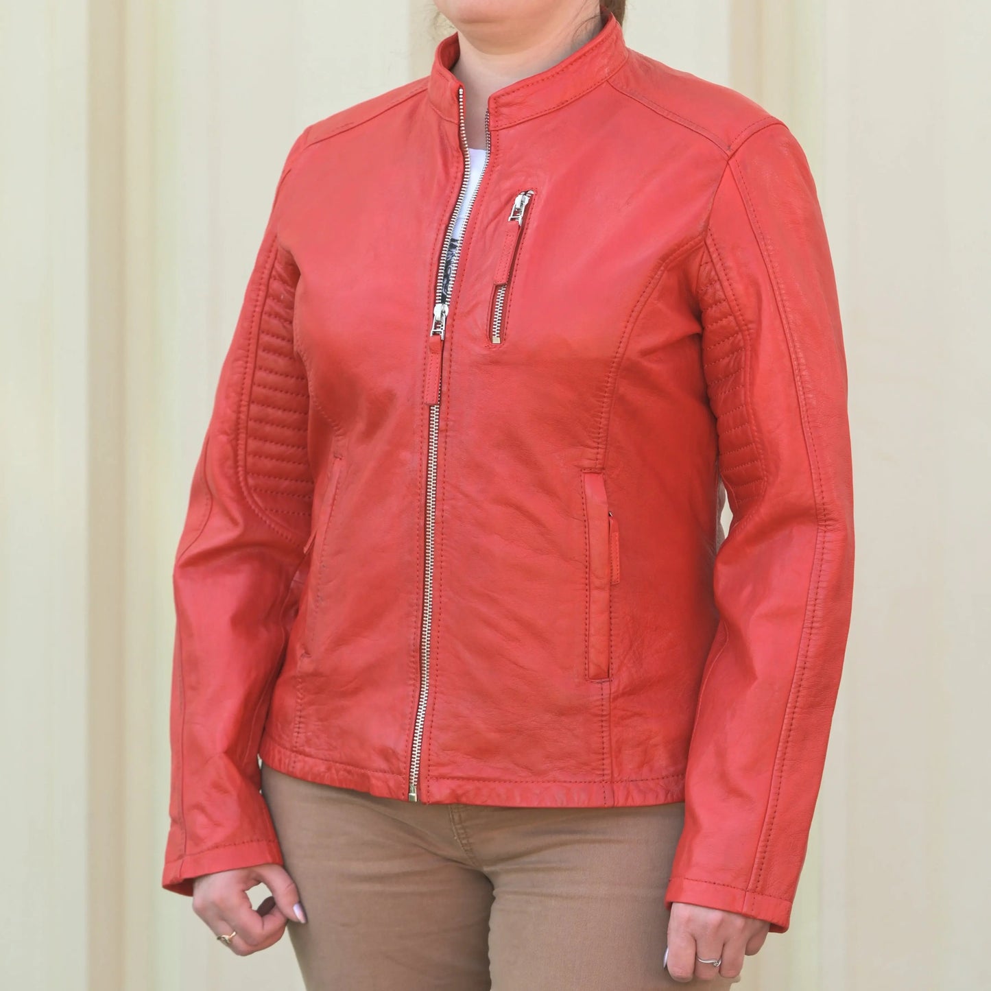 Women's Classic Leather Jacket - Velora Luxury Fashion