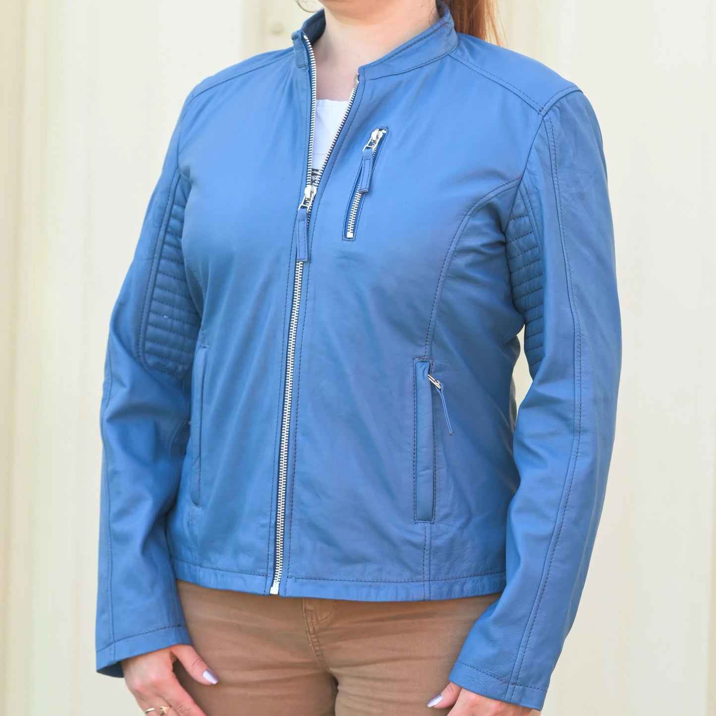 Women's Classic Leather Jacket - Velora Luxury Fashion