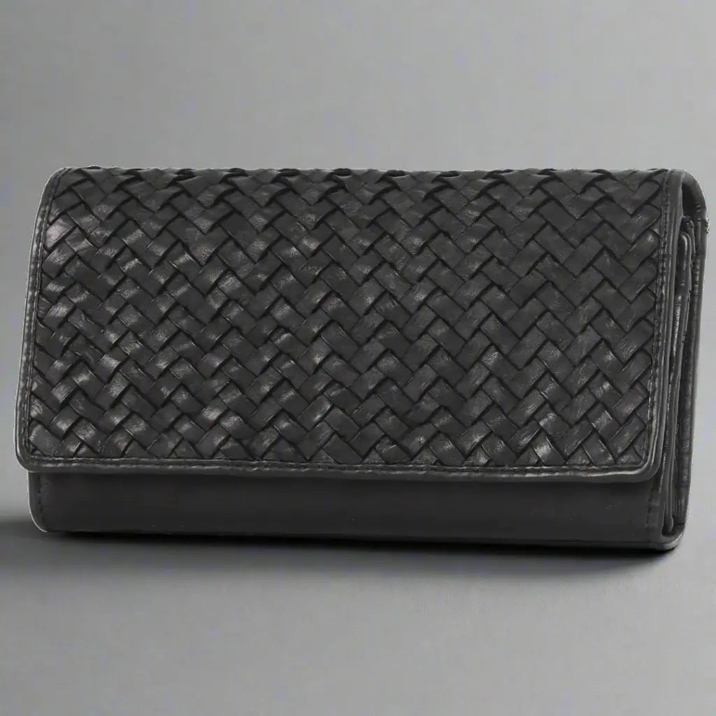 Women's Leather Basket Weave Purse - Velora Luxury Fashion