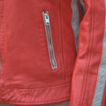 Women's Leather Jacket with Patches - Velora Luxury Fashion
