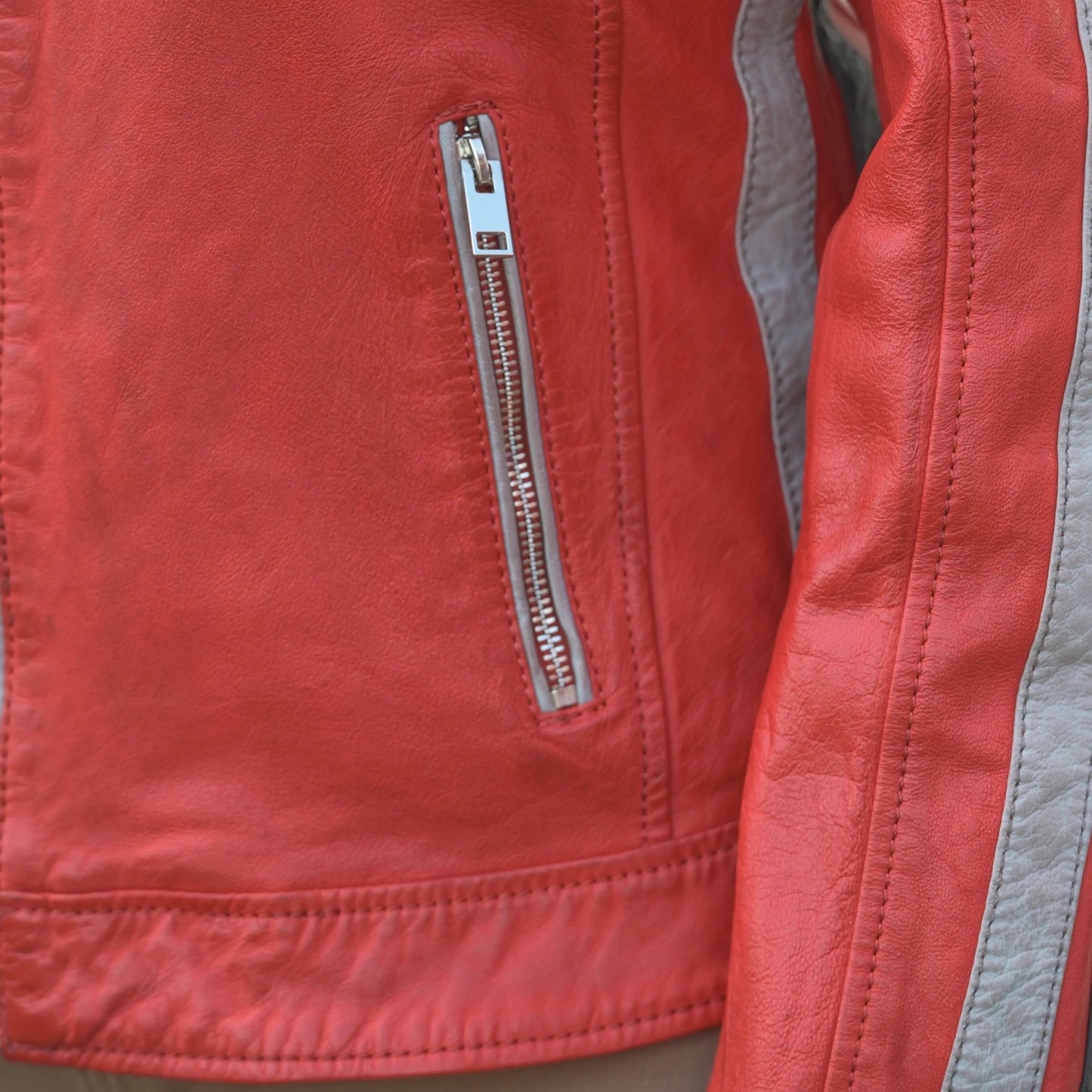 Women's Leather Jacket with Patches - Velora Luxury Fashion