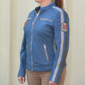 Women's Leather Jacket with Patches - Velora Luxury Fashion