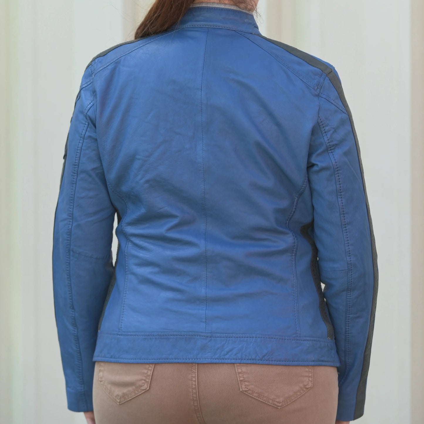 Women's Leather Jacket with Patches - Velora Luxury Fashion
