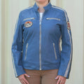 Women's Leather Jacket with Patches - Velora Luxury Fashion