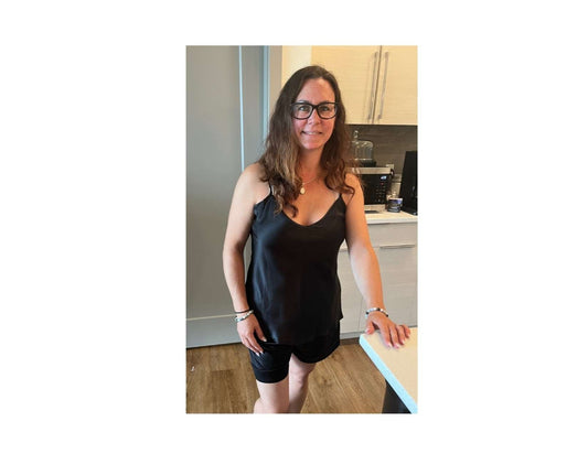 Women's Mulberry Silk Camisole and Boxer  Pajama Set Black - Velora Luxury Fashion