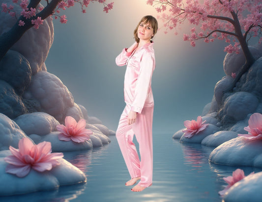 Women's Mulberry Silk Pajama Set Pink - Velora Luxury Fashion