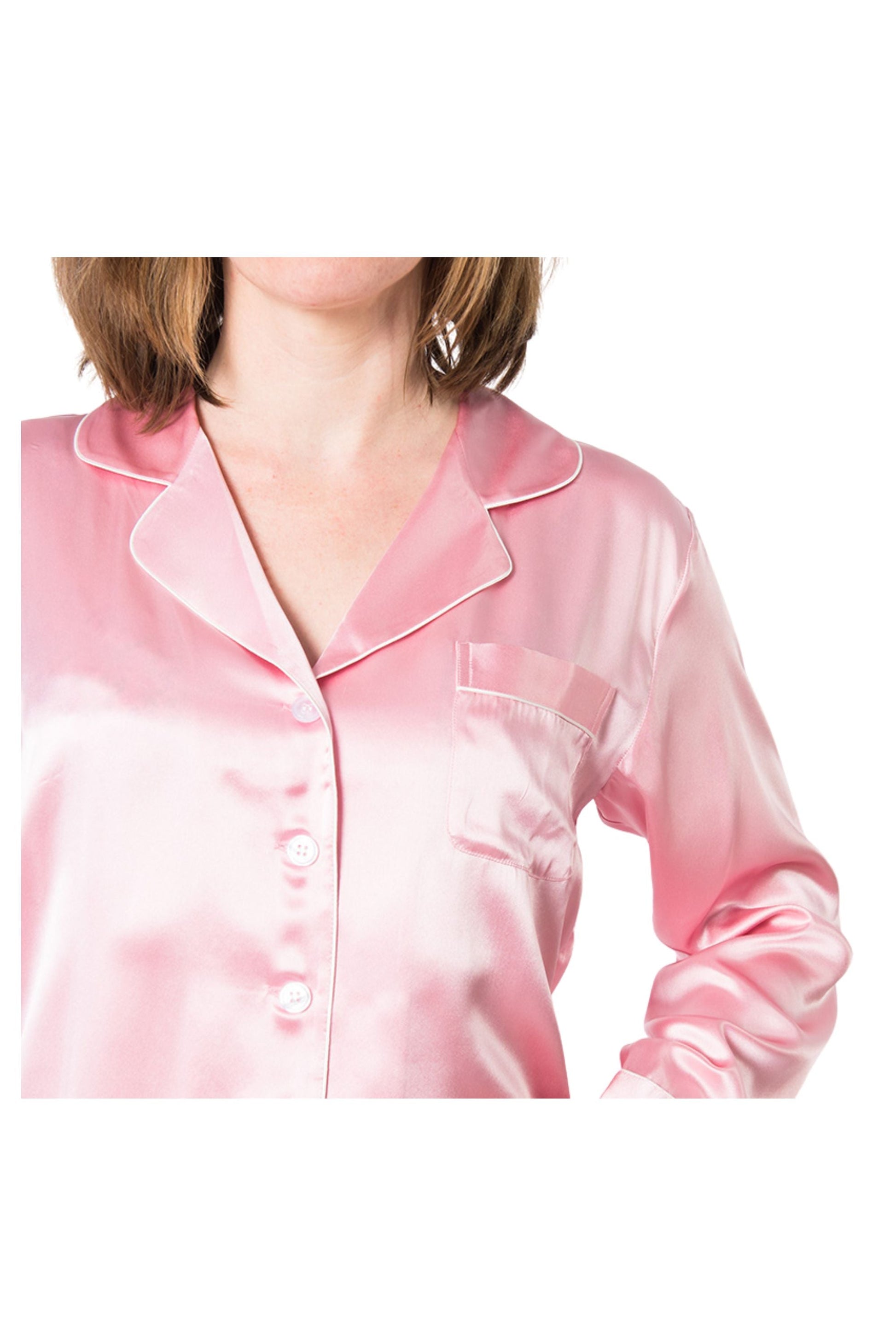 Women's Mulberry Silk Pajama Set Pink - Velora Luxury Fashion