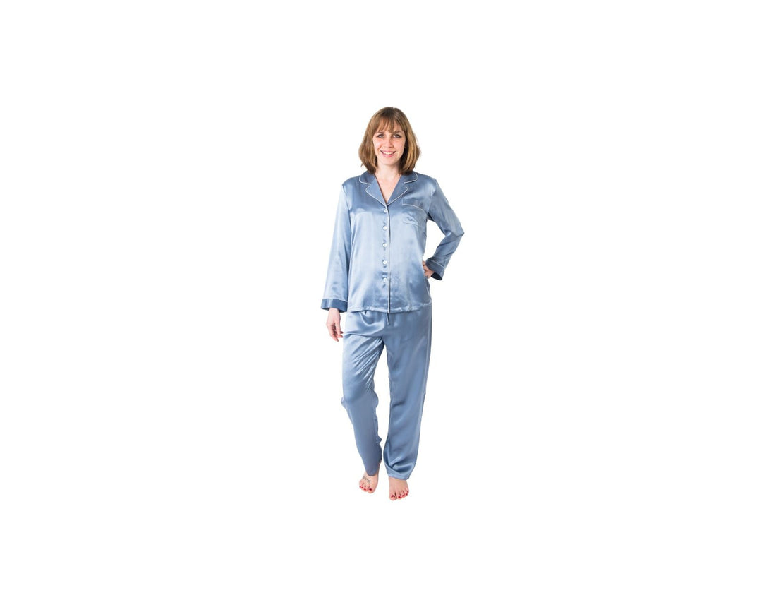 Women's  Mulberry Silk Pajama Set Twilight - Velora Luxury Fashion