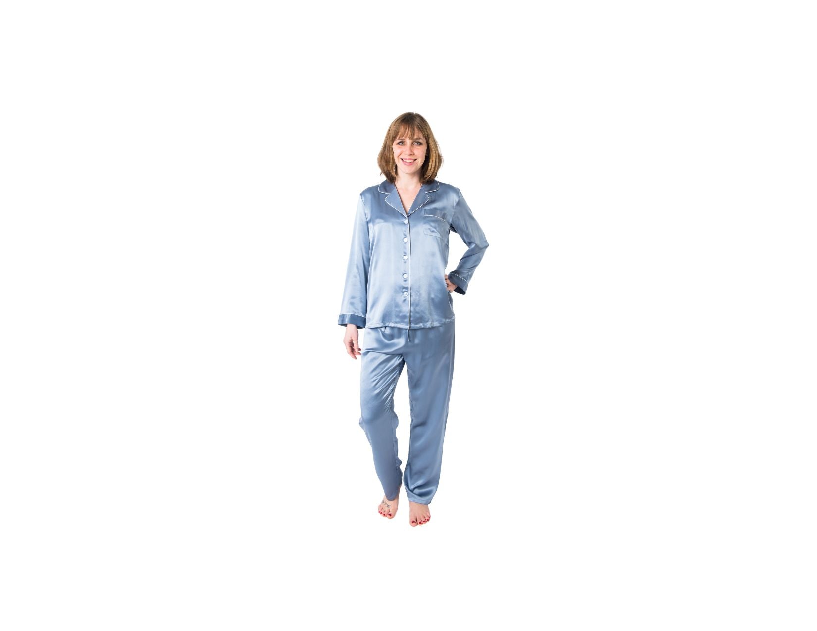 Women's  Mulberry Silk Pajama Set Twilight - Velora Luxury Fashion