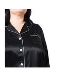 Women's Plus Size Mulberry Silk Pajama Set Black - Velora Luxury Fashion