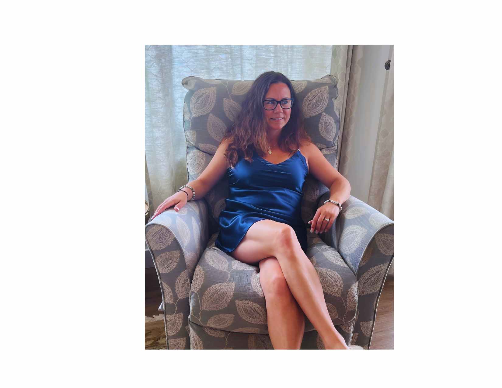 Women's Short Nightgown Mulberry Silk  Navy - Velora Luxury Fashion