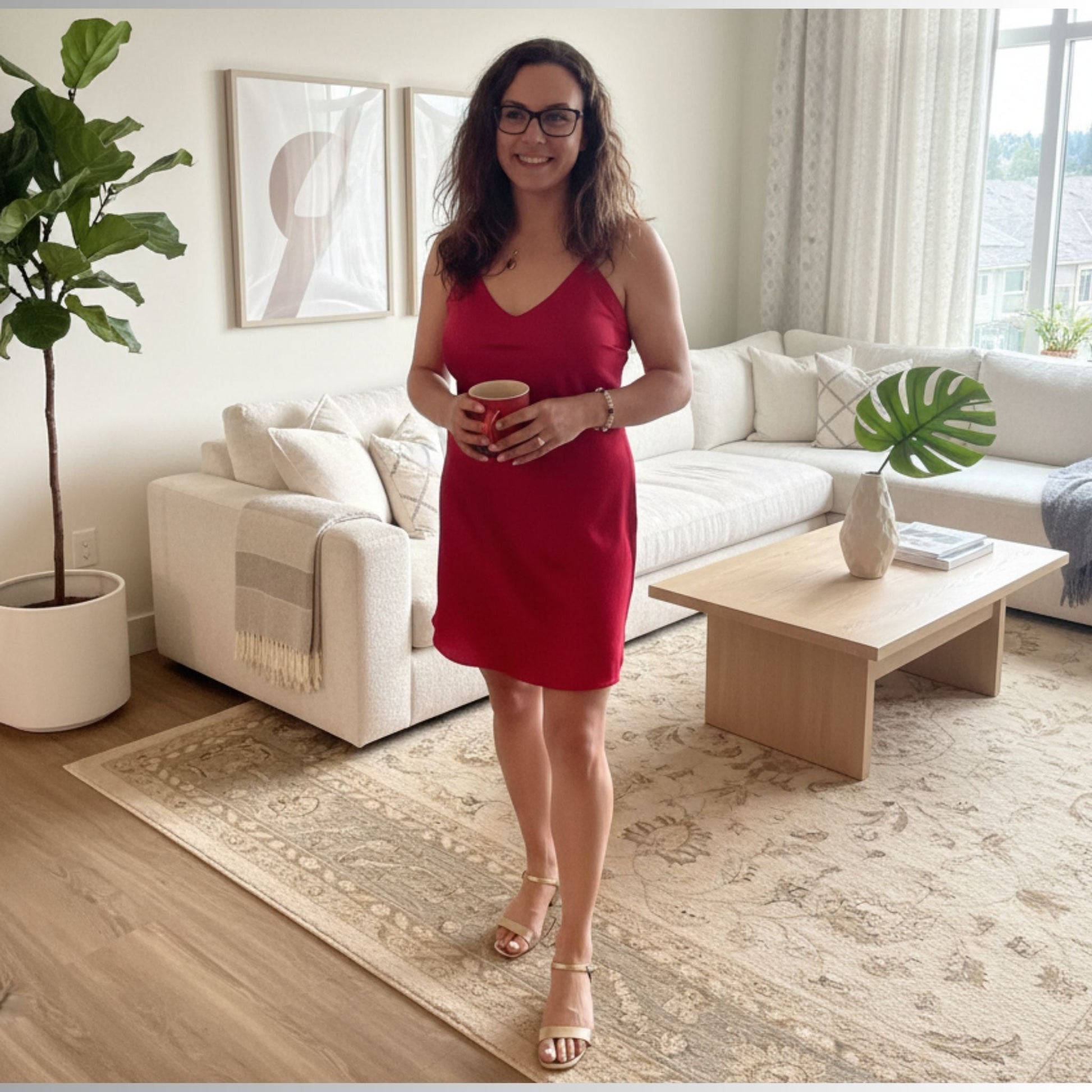 Women's Short Nightgown Mulberry Silk Red - Velora Luxury Fashion