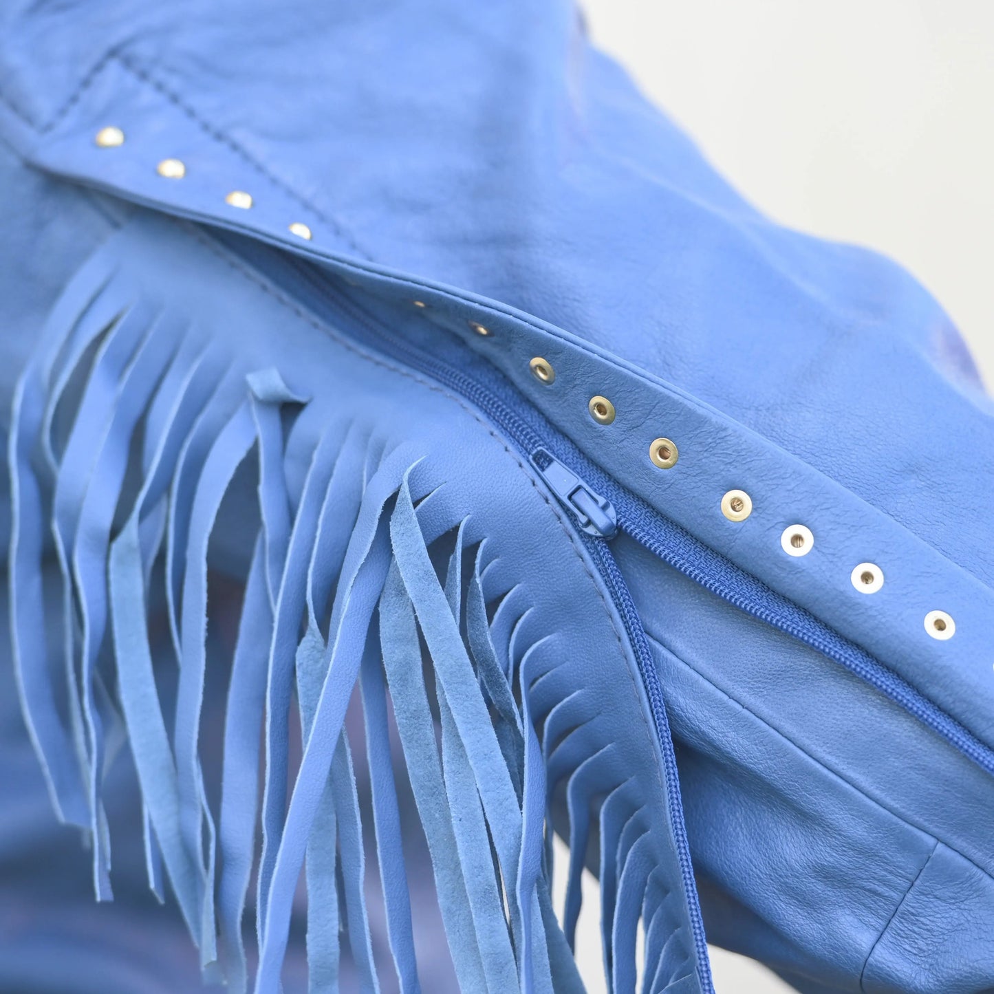 Women's Studded Leather Jacket with Removable Fringe - Velora Luxury Fashion