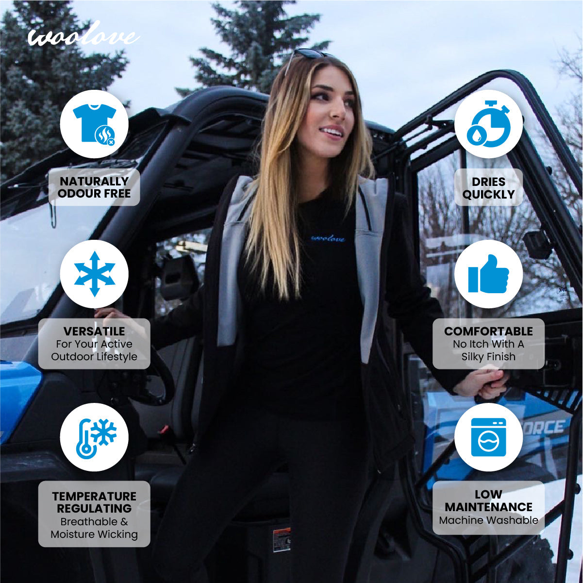 Women's 100% Merino Wool Long Underwear Base Layer Leggings 190 GSM - Midweight - Velora