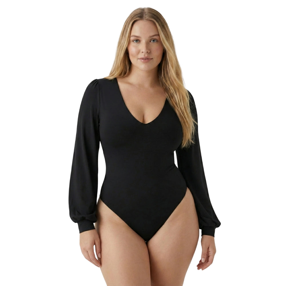 Women's [M] Flowy Sleeve V Neck Bodysuit | Halara