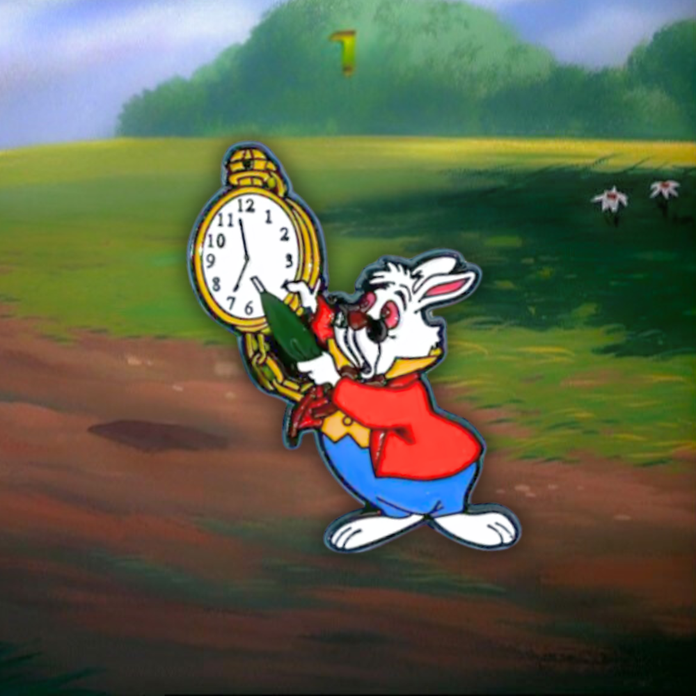 White Rabbit with Pocket Watch (Green) | Collectible Pin - Velora