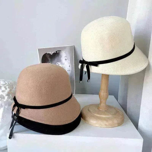 Wool Felt Hats Fine Bow Ladies - Velora