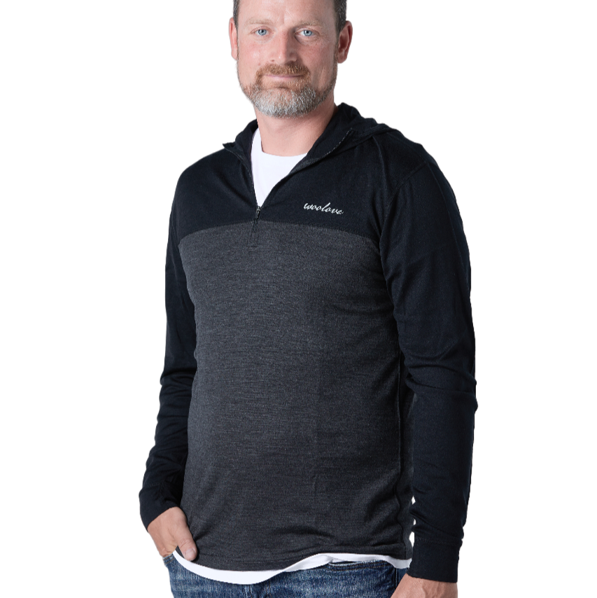 Men's 1/4 Zip Hoodie Pullover Woolove Apparel