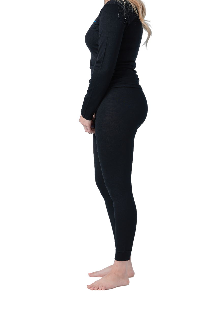 Women's 100% Merino Wool Long Underwear Base Layer Leggings 190 GSM - Midweight - Velora