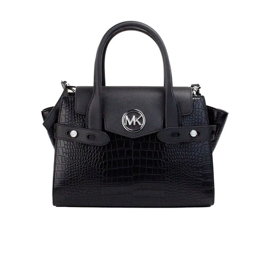 Michael Kors Carmen Black Leather Flap Satchel