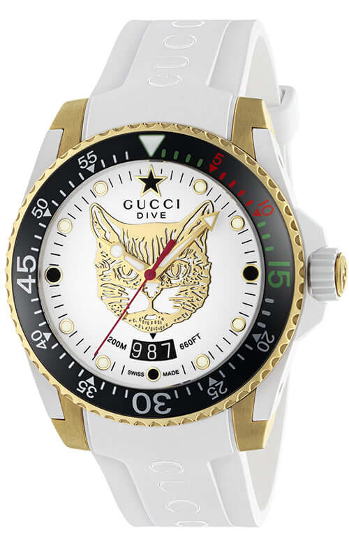 GUCCI DIVE Yellow Gold PVD Steel Watch YA136322 - Velora