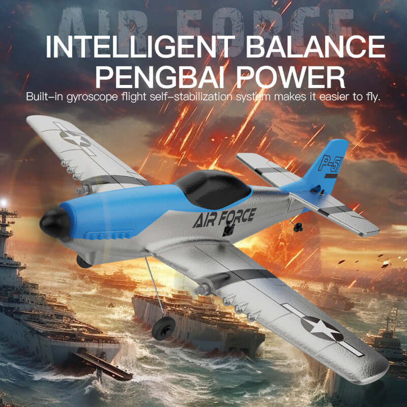 Z63 AIR FORCE 3CH RC Airplane with Gyro, Dual Motors & 2 Batteries for Beginners - Velora Luxury Fashion