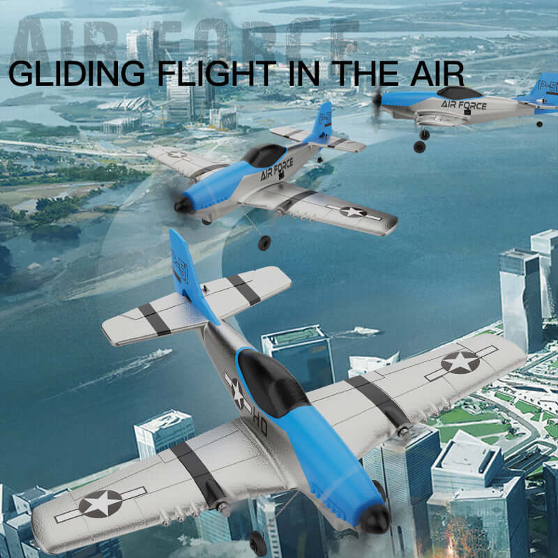 Z63 AIR FORCE 3CH RC Airplane with Gyro, Dual Motors & 2 Batteries for Beginners - Velora Luxury Fashion