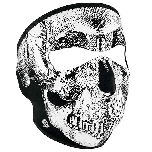 ZANheadgear Full Mask Neoprene Black & White Skull Face Glow In the Dark Boutique of Leathers/Open Road