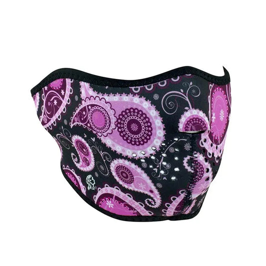 ZANheadgear Half Mask Neoprene Purple Paisley Boutique of Leathers/Open Road
