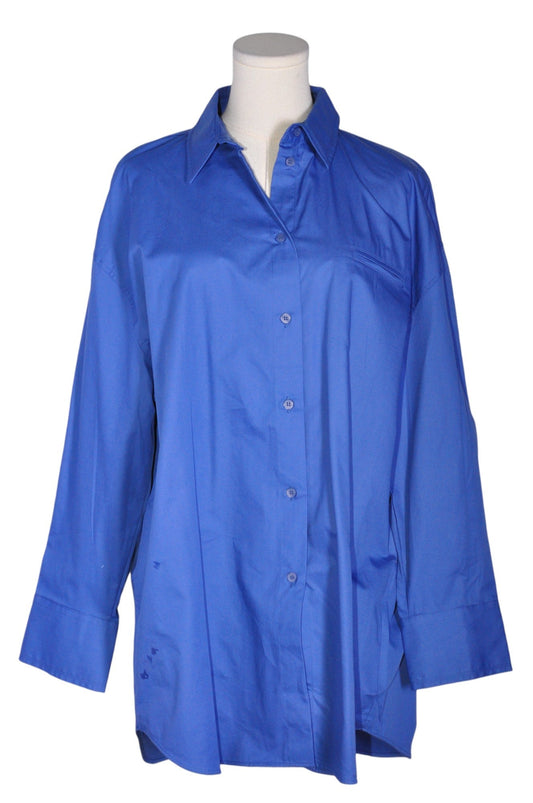 ZARA Women Button Down Tops Regular fit in Blue - M - Velora Luxury Fashion