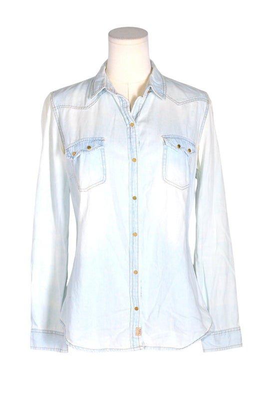 ZARA Women Denim Tops Regular fit in Blue - M - Velora Luxury Fashion