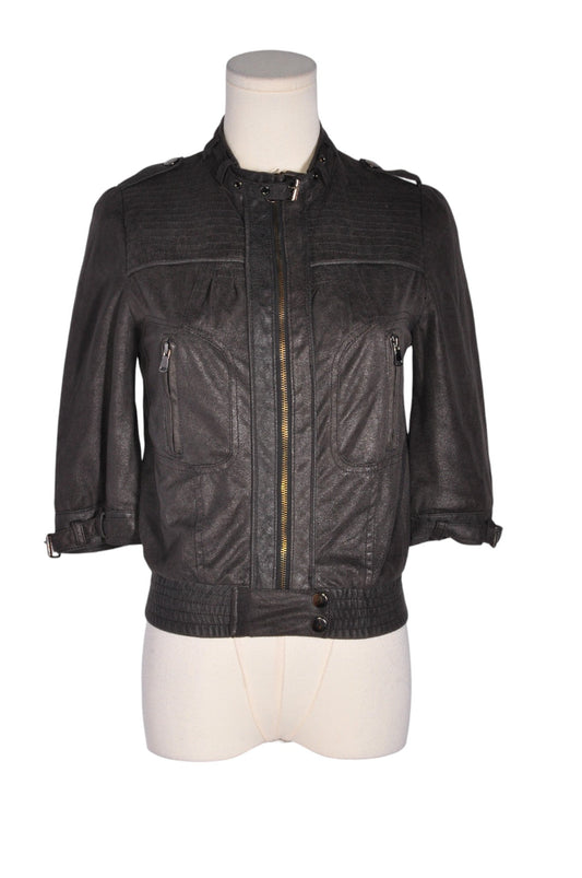 ZARA Women Leather Jackets Regular fit in Black - XS - Velora Luxury Fashion