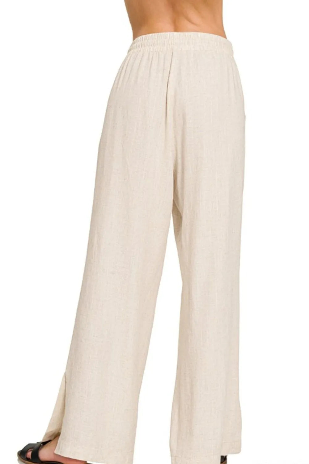 Zenana Linen Drawstring Pants - Velora Luxury Fashion